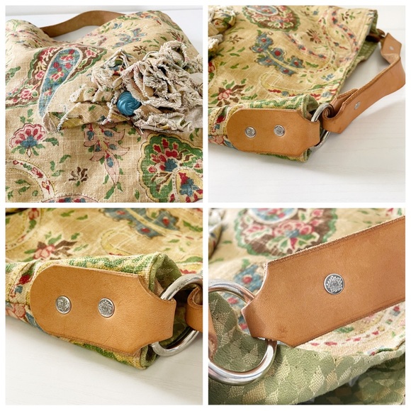 Jean Et tan floral fabric and leather hobo shoulder bag - Picture 5 of 10